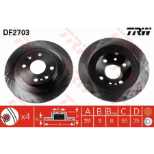 TRW Féktárcsa TRW DF2703 féktárcsa
