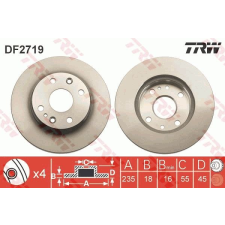 TRW Féktárcsa TRW DF2719 féktárcsa