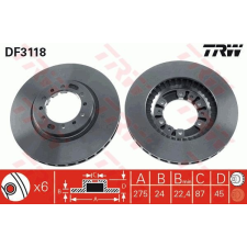 TRW Féktárcsa TRW DF3118 féktárcsa