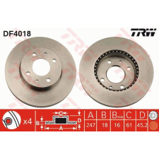 TRW Féktárcsa TRW DF4018 féktárcsa