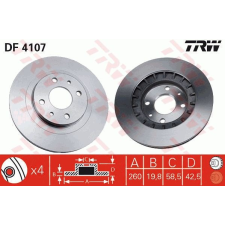 TRW Féktárcsa TRW DF4107 féktárcsa
