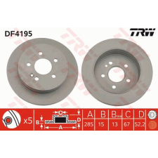 TRW Féktárcsa TRW DF4195 féktárcsa