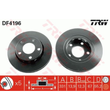 TRW Féktárcsa TRW DF4196 féktárcsa
