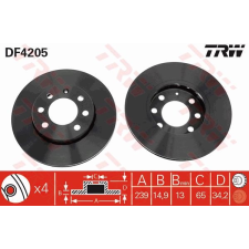 TRW Féktárcsa TRW DF4205 féktárcsa
