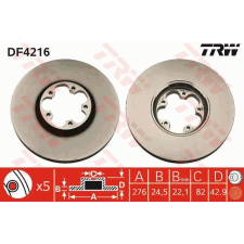 TRW Féktárcsa TRW DF4216 féktárcsa