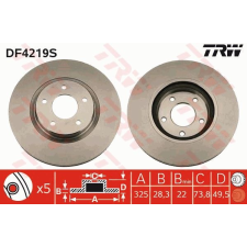 TRW Féktárcsa TRW DF4219S féktárcsa