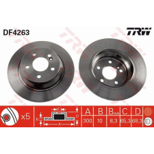TRW Féktárcsa TRW DF4263 féktárcsa