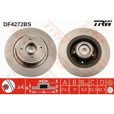 TRW Féktárcsa TRW DF4272BS féktárcsa