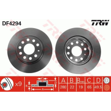 TRW Féktárcsa TRW DF4294 féktárcsa