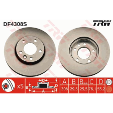 TRW Féktárcsa TRW DF4308S féktárcsa