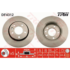 TRW Féktárcsa TRW DF4312 féktárcsa