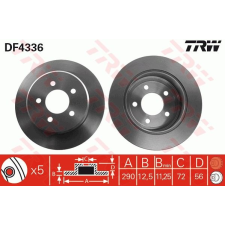 TRW Féktárcsa TRW DF4336 féktárcsa