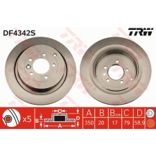 TRW Féktárcsa TRW DF4342S féktárcsa