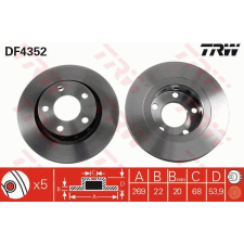 TRW Féktárcsa TRW DF4352 féktárcsa