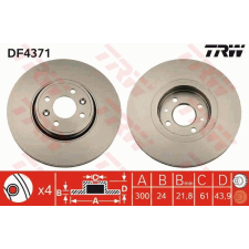TRW Féktárcsa TRW DF4371 féktárcsa