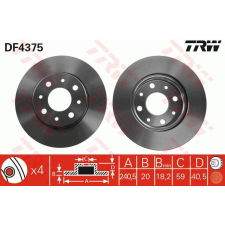 TRW Féktárcsa TRW DF4375 féktárcsa