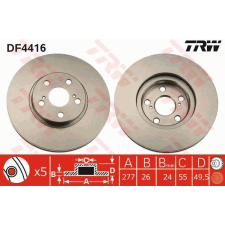 TRW Féktárcsa TRW DF4416 féktárcsa