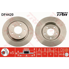 TRW Féktárcsa TRW DF4420 féktárcsa