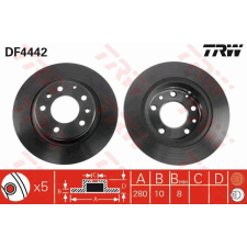 TRW Féktárcsa TRW DF4442 féktárcsa