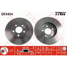 TRW Féktárcsa TRW DF4454 féktárcsa
