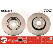 TRW Féktárcsa TRW DF4464S féktárcsa