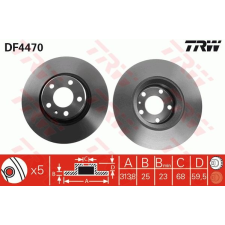 TRW Féktárcsa TRW DF4470 féktárcsa