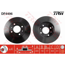 TRW Féktárcsa TRW DF4496 féktárcsa
