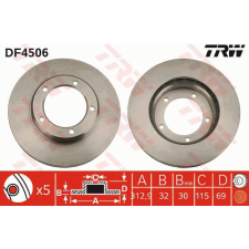 TRW Féktárcsa TRW DF4506 féktárcsa