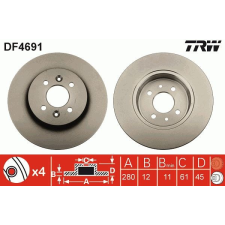 TRW Féktárcsa TRW DF4691 féktárcsa