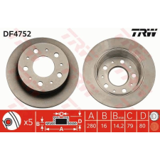 TRW Féktárcsa TRW DF4752 féktárcsa