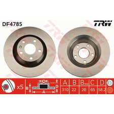 TRW Féktárcsa TRW DF4785 féktárcsa