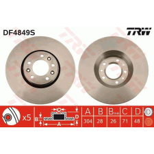 TRW Féktárcsa TRW DF4849S féktárcsa