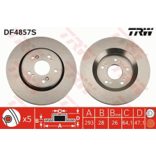 TRW Féktárcsa TRW DF4857S féktárcsa