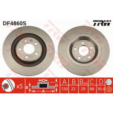 TRW Féktárcsa TRW DF4860S féktárcsa