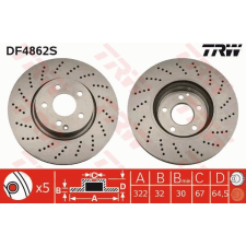 TRW Féktárcsa TRW DF4862S féktárcsa
