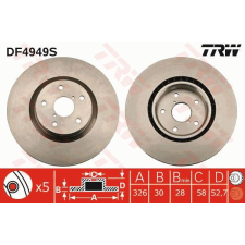 TRW Féktárcsa TRW DF4949S féktárcsa