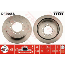 TRW Féktárcsa TRW DF4965S féktárcsa