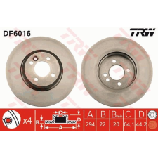 TRW Féktárcsa TRW DF6016 féktárcsa