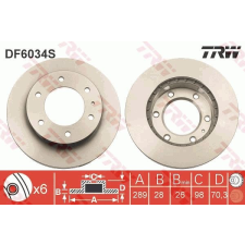 TRW Féktárcsa TRW DF6034S féktárcsa