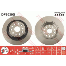 TRW Féktárcsa TRW DF6039S féktárcsa