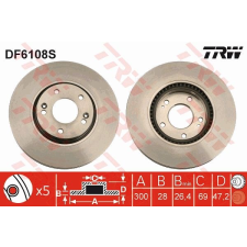 TRW Féktárcsa TRW DF6108S féktárcsa