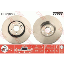 TRW Féktárcsa TRW DF6185S féktárcsa