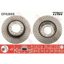 TRW Féktárcsa TRW DF6266S féktárcsa