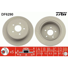 TRW Féktárcsa TRW DF6290 féktárcsa