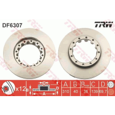 TRW Féktárcsa TRW DF6307S féktárcsa