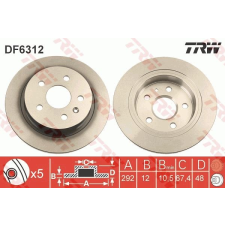 TRW Féktárcsa TRW DF6312 féktárcsa