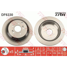 TRW Féktárcsa TRW DF6330 féktárcsa