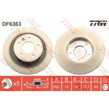TRW Féktárcsa TRW DF6363 féktárcsa