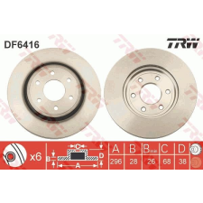 TRW Féktárcsa TRW DF6416 féktárcsa