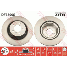 TRW Féktárcsa TRW DF6506S féktárcsa